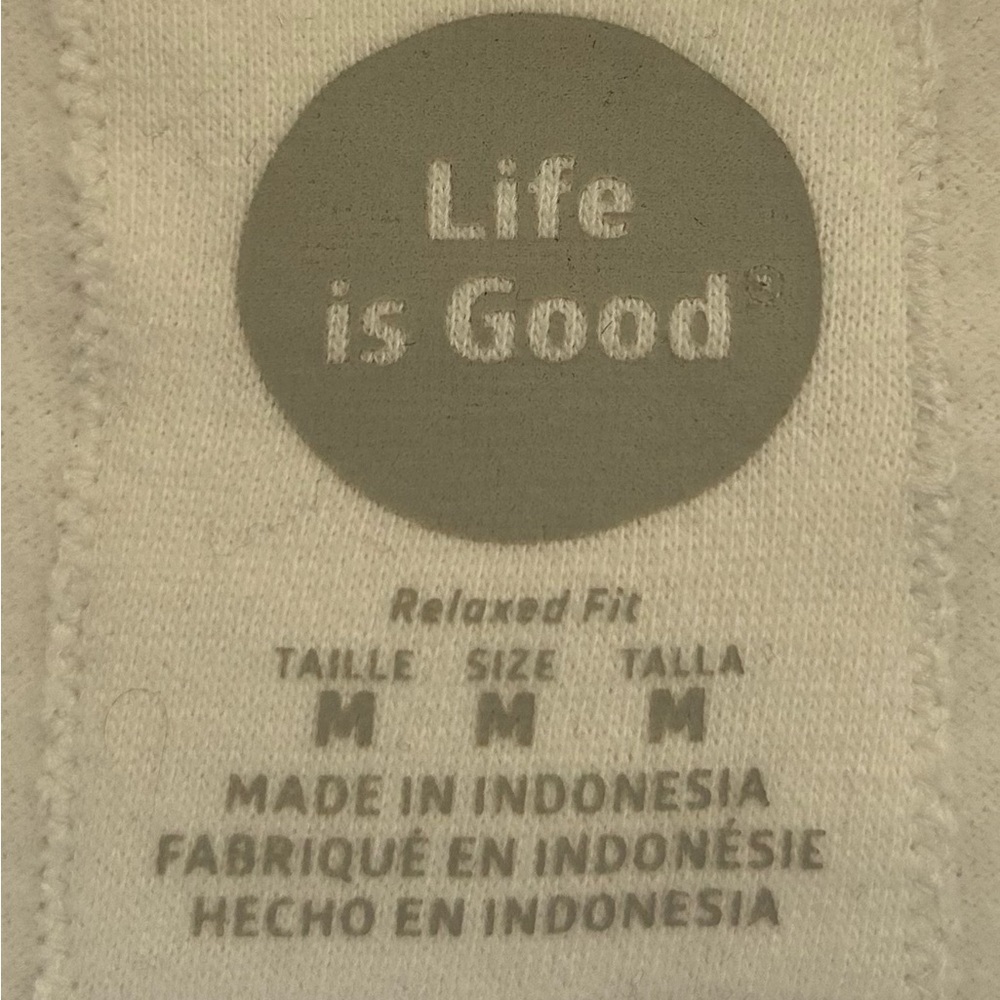 Life Is Good Men's White Hoodie/ size M - Picture 7 of 11